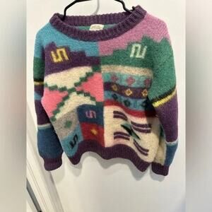 Vintage Wool Alpaca Southwestern Knit Sweater Colorful